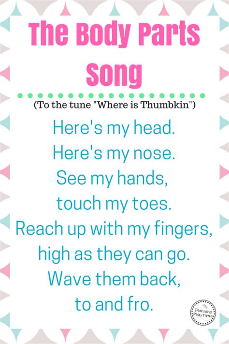 10 Fun Preschool Songs About Body Parts - Planning Playtime