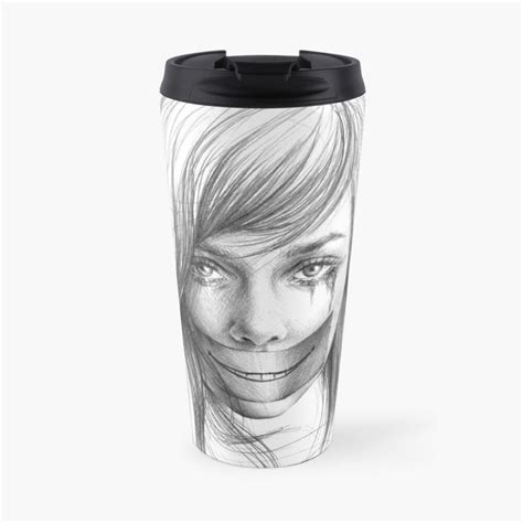 a black and white photo of a woman's face on a coffee cup with the lid