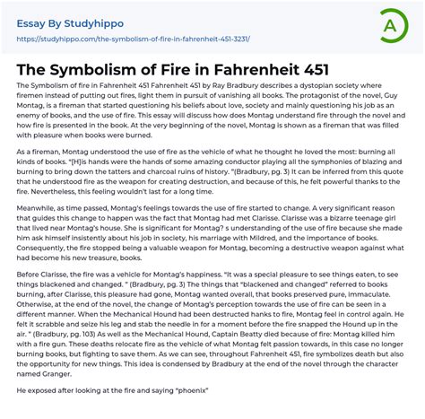 The Symbolism of Fire in Fahrenheit 451 Essay Example | StudyHippo.com