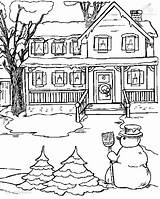Winter Landscape Coloring Pages sketch template