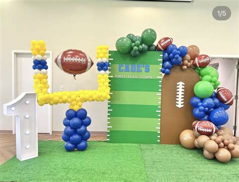 Football Party Backdrop, Football Party Balloons, Diy Football Party, Football Theme Birthday ...