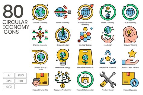 80 Circular Economy Icons | Icons ~ Creative Market