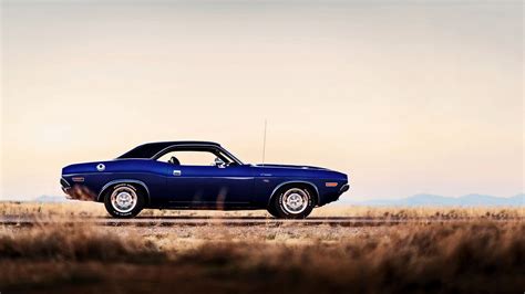 blue convertible coupe Dodge Challenger 1970 #car #road #1080P # ...