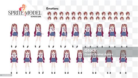 Set Of Emotionssprite Full Length Character For Game Visual Novel Anime ...