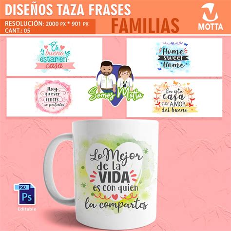 DISEÑO PARA SUBLIMAR TAZAS GRATIS CON FRASES DE HOGAR