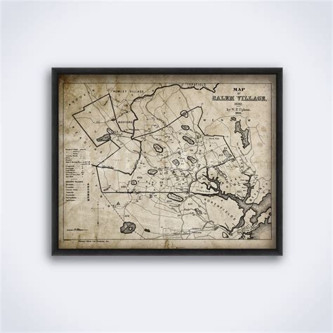 Salem Village 1692 Map Witch Trials, Medieval Inquisition Print, Poster ...