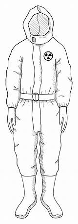 Ilustração Vetorial De Contorno Preto E Branco Um Traje Proteção  sketch template
