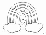 rainbow And clouds coloring Page Free Printable  Rainbow Coloring sketch template