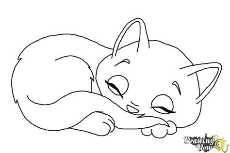 Sleeping Cat Drawing Clipart Best Sketch Coloring Page