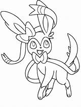 Sylveon Coloring Pages Pokemon Eevee Printable Getcolorings Color  sketch template