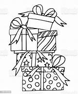 Coloring A Stack Of Gifts Vector Stock Illustration  Download Image sketch template