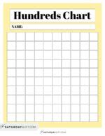 Hundreds Chart Printable - 19 Free Numbers 1 to 100 worksheets | SaturdayGift