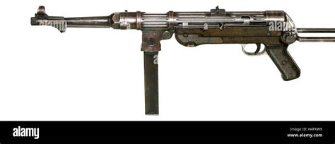 German MP-38 Submachine-gun from World War Two isolated on White Stock ...