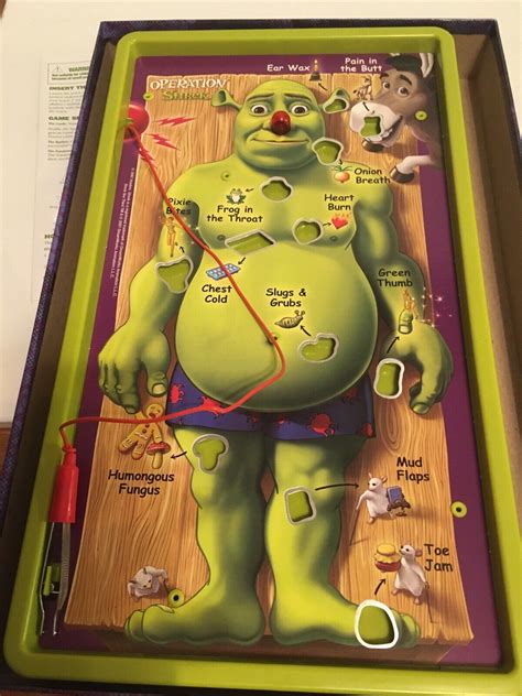 SHREK OPERATION BOARD GAME -- NOSE LIGHTS UP -Almost COMPLETE -- EDITION 2004 | eBay