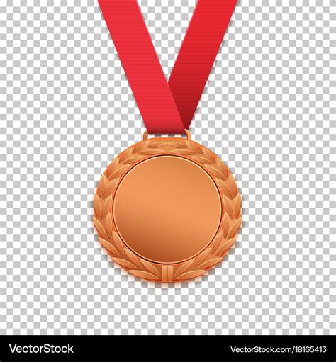 Bronze medal isolated on transparent background Vector Image