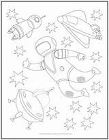 Outer Space Coloring Page sketch template