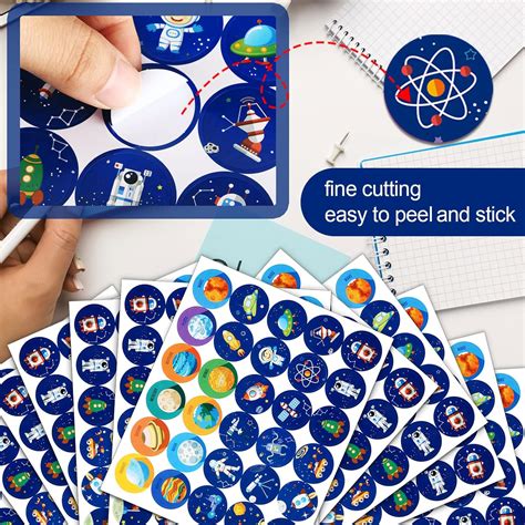 Buy 1500 Pcs Planet Solar System Stickers for Kids Space Stickers for Kids 1 Inch Round Galaxy ...