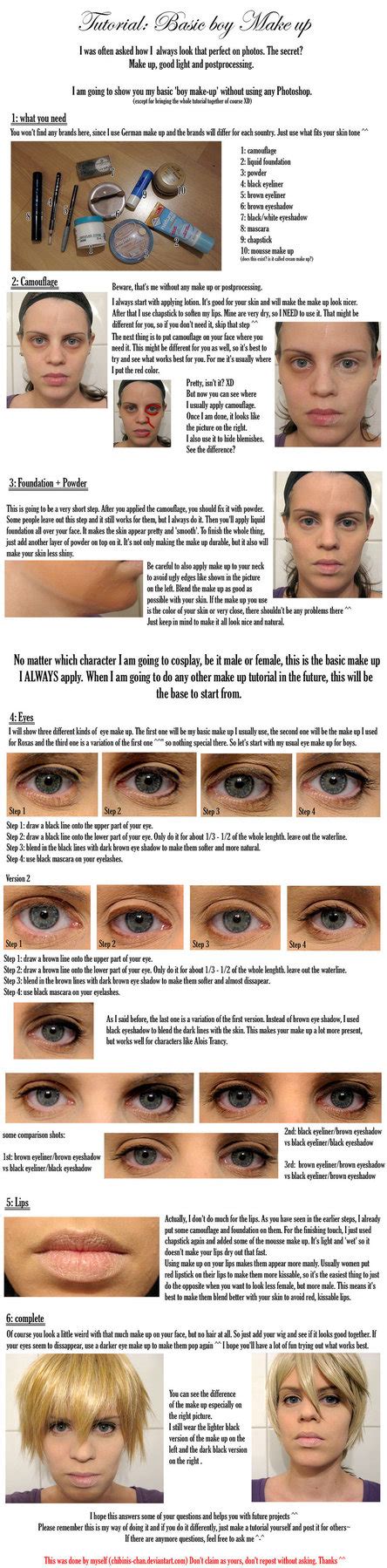 Tutorial: Basic boy make up by chibinis-chan.deviantart.com on ...