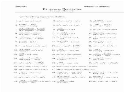 Verify Trig Identities Worksheet New Worksheet Verifying Trigonometric Identities Worksheet ...