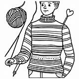 Knitting Coloring Page · Creative Fabrica sketch template