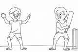 Kids Play Cricket coloring Page  Download Print Or Color Online For Free sketch template