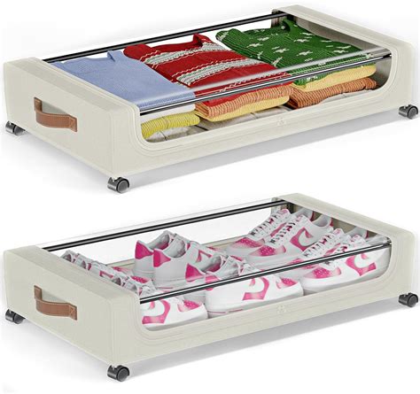 Amazon.com: GoMaihe Under Bed Storage with Wheels: XXL 48L Underbed ...