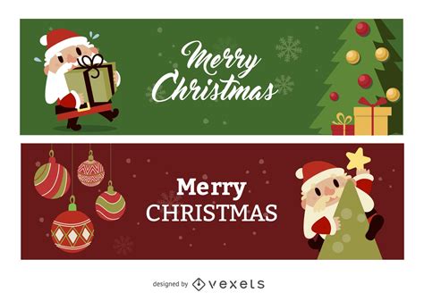 Banner Plano De Navidad - Descargar Vector