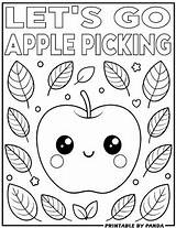Apple Picking Coloring Pages Sheets  Orchard Fall sketch template