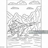 Fighter Aircraft Coloring Book Page Stock Illustration  Download Image sketch template