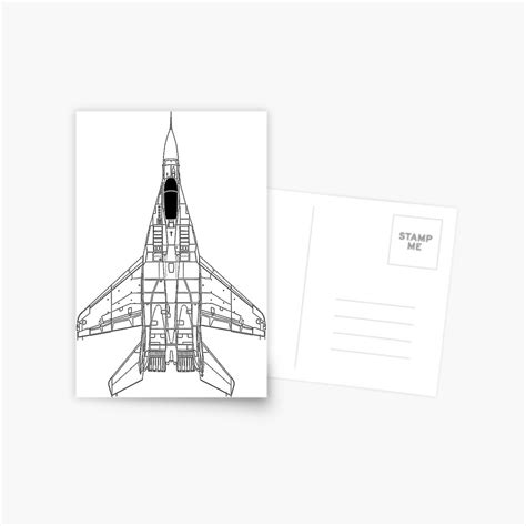 "Mikoyan Gurevich Mig-29 Fulcrum Silhouette" Postcard by magazinecombate | Redbubble