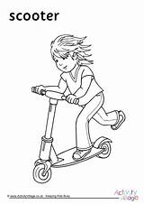 Scooter Colouring Page sketch template