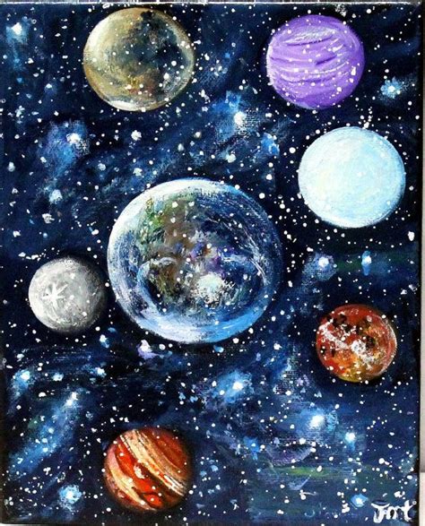 Planets Painting original Acrylic painting on by ThisArtToBeYours | Planet painting, Planets art ...