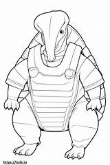 Armadillo Happy coloring page sketch template