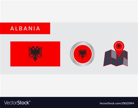 Simple albanian flags isolated in official colors Vector Image