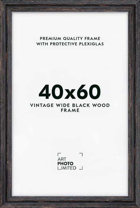 Wide Vintage Black Wooden frame 40x60cm - Premium Quality - ArtPhotoLimited