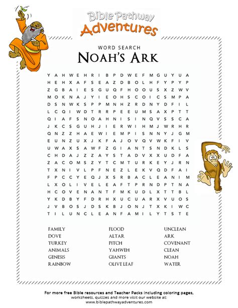 Noah's Ark Activity Sheets For Kids