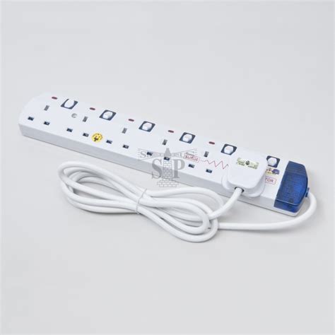 Focus 13Amp 6 Gang 2 Meters Power Extension Trailing Socket [SIRIM]