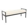 Modern Metal Faux Shearling Bench Cream - Homepop : Target