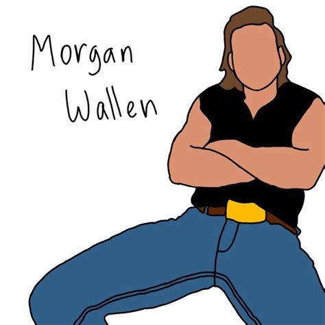 a drawing of a man with his arms crossed and the words morgan wallen above him