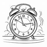 Premium Vector  Black And White Cartoon Alarm Clock sketch template