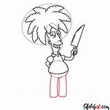 How To Draw Sideshow Bob From The Simpsons Holding A Knife sketch template