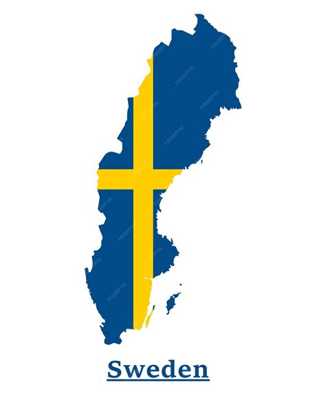 Premium Vector | Sweden national flag map design, illustration of ...