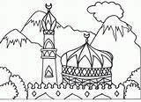 Islamic Pictures Mosque Colouring Pages Page 2  Coloring Home sketch template