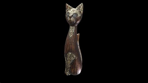 Wooden Cat Statue - Download Free 3D model by None (@cyberdan) [54e9ba2] - Sketchfab