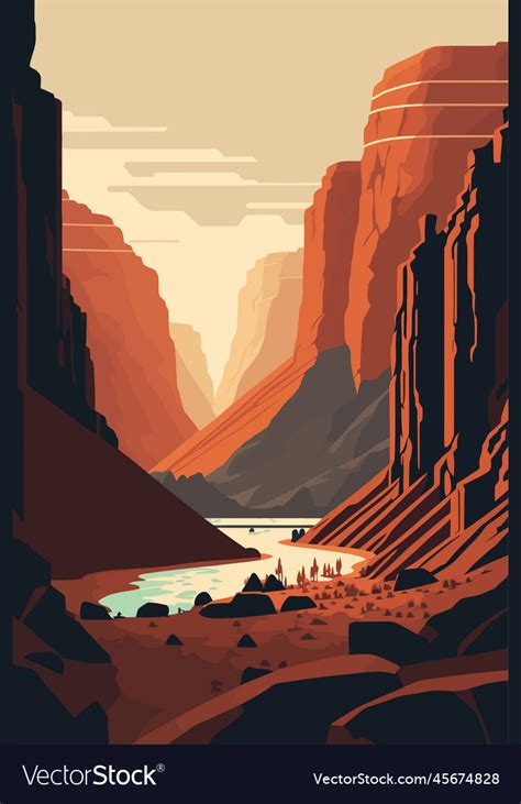 Landscape view grand canyon monument valley Vector Image