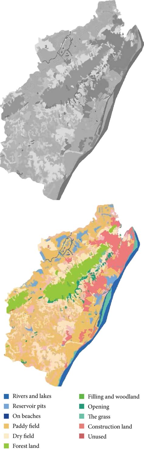 Satellite remote sensing image map and land cover type map of the city. | Download Scientific ...