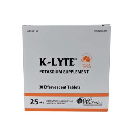 Wellspring K-Lyte Potassium Supplement Effervescent Tablets (30 tablet ...