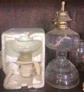 Carnival Glass Imperial Ripple Vase, Fenton Glass Top Hat, Glass Oil Lamp, Decanters + More ...