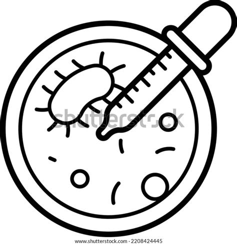 Bacterial Culture Analysis Vector Line Icon Stock Vector (Royalty Free ...