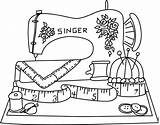 Sewing Machine Coloring Pages sketch template